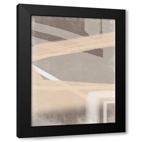 Grudgy Streaks Black Modern Wood Framed Art Print with Double Matting by Adebowale
