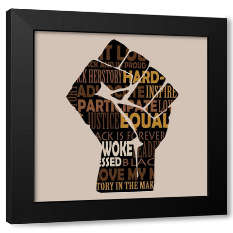 Powerful Black Modern Wood Framed Art Print with Double Matting by Adebowale