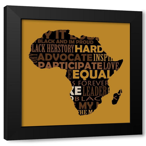 Africa Pride Black Modern Wood Framed Art Print with Double Matting by Adebowale