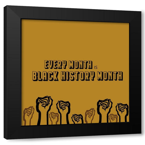 Every Month Black Modern Wood Framed Art Print by Adebowale