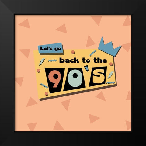 Lets Go Back Black Modern Wood Framed Art Print by Adebowale
