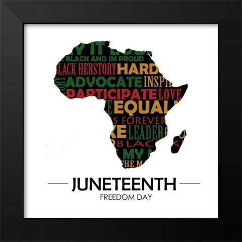 Juneteenth Pride Black Modern Wood Framed Art Print by Adebowale