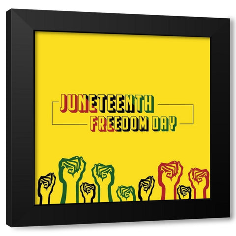 Till Were All Free Black Modern Wood Framed Art Print with Double Matting by Adebowale