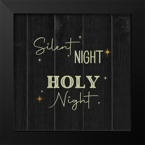 Silent Night Black Modern Wood Framed Art Print by Adebowale