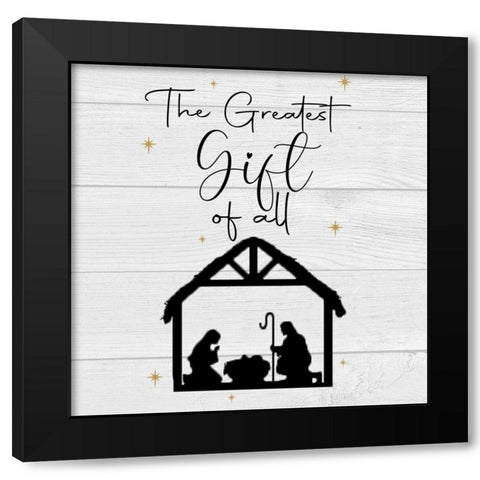 Greatest Gift Black Modern Wood Framed Art Print by Adebowale