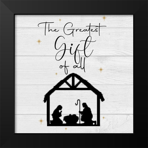 Greatest Gift Black Modern Wood Framed Art Print by Adebowale