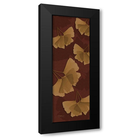 Leaves Brown on Red Black Modern Wood Framed Art Print with Double Matting by Koetsier, Albert