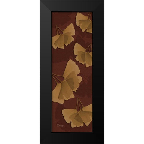 Leaves Brown on Red Black Modern Wood Framed Art Print by Koetsier, Albert