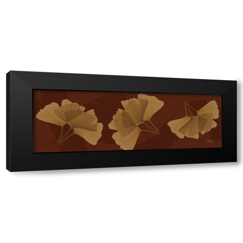 Leaves Brown on Red 4 Black Modern Wood Framed Art Print with Double Matting by Koetsier, Albert