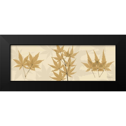 Leaves Tan on Beige Black Modern Wood Framed Art Print by Koetsier, Albert