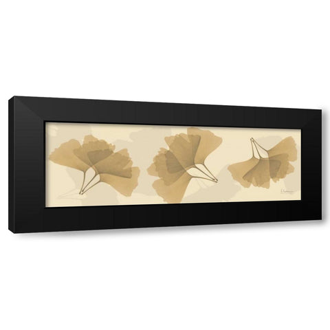 Leaves Tan on Beige 2 Black Modern Wood Framed Art Print with Double Matting by Koetsier, Albert