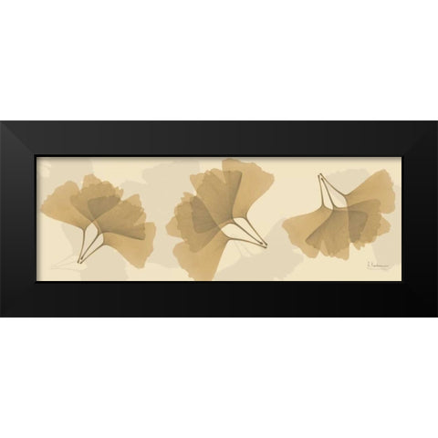 Leaves Tan on Beige 2 Black Modern Wood Framed Art Print by Koetsier, Albert