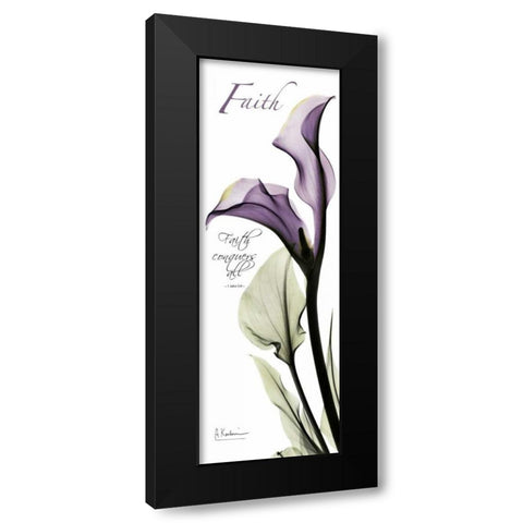 Calla Lily in Purple - Faith Black Modern Wood Framed Art Print with Double Matting by Koetsier, Albert