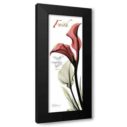 Calla Lily in Red - Faith Black Modern Wood Framed Art Print with Double Matting by Koetsier, Albert