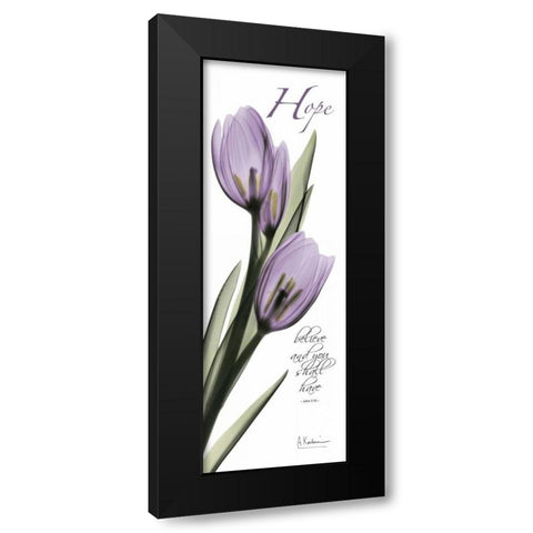 Tulips in Purple - Hope Black Modern Wood Framed Art Print with Double Matting by Koetsier, Albert