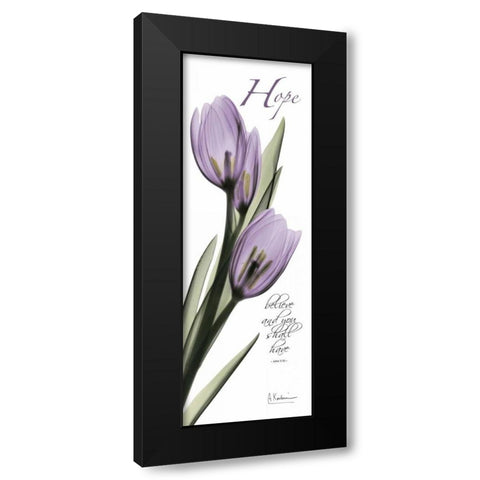 Tulips in Purple - Hope Black Modern Wood Framed Art Print by Koetsier, Albert