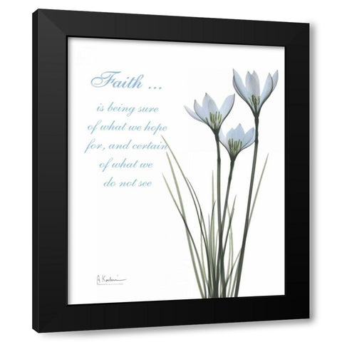 White Rain Lily - Faith Black Modern Wood Framed Art Print by Koetsier, Albert