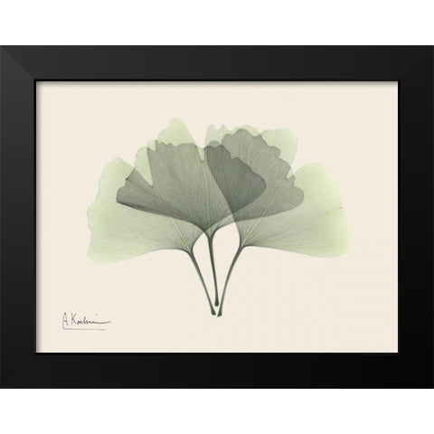 Ginkgo on Beige Black Modern Wood Framed Art Print by Koetsier, Albert