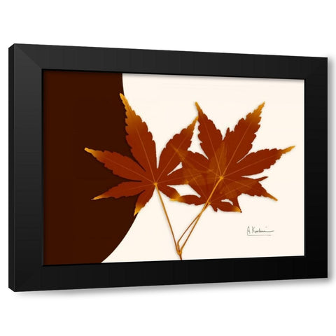 Japanese Maple on Brown and Beige Black Modern Wood Framed Art Print with Double Matting by Koetsier, Albert