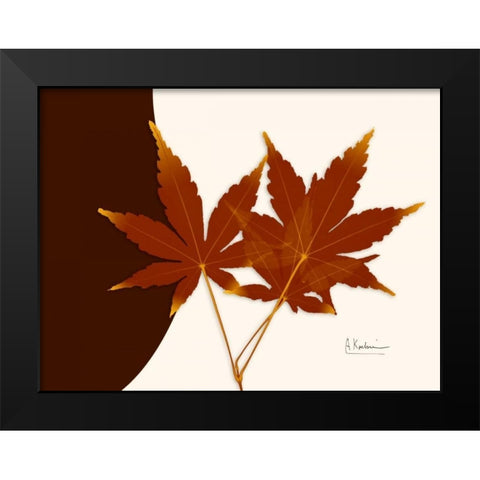 Japanese Maple on Brown and Beige Black Modern Wood Framed Art Print by Koetsier, Albert