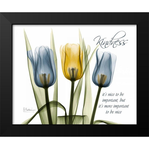 Tulip - Kindness Black Modern Wood Framed Art Print by Koetsier, Albert