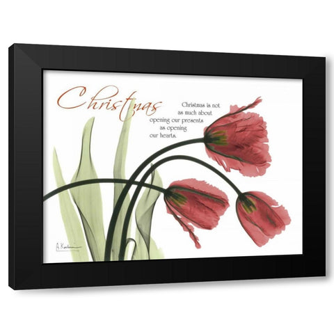 Christmas Tulips Black Modern Wood Framed Art Print by Koetsier, Albert