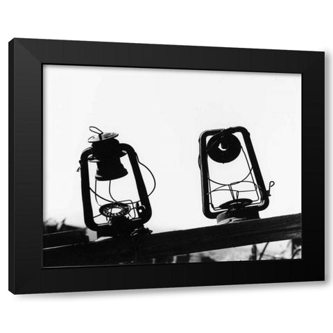 Bodi Lanterns Black Modern Wood Framed Art Print with Double Matting by Koetsier, Albert