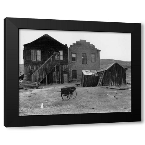 Bodi Wheelbarrow Black Modern Wood Framed Art Print with Double Matting by Koetsier, Albert