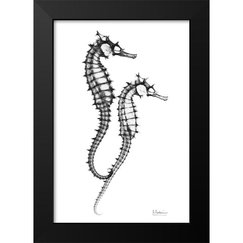 Two Horses Black Modern Wood Framed Art Print by Koetsier, Albert