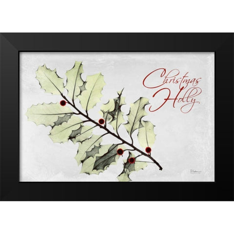 Xmas Holly L297 Black Modern Wood Framed Art Print by Koetsier, Albert