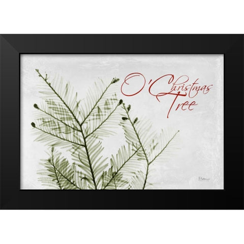 O Christmas Evergreen Black Modern Wood Framed Art Print by Koetsier, Albert