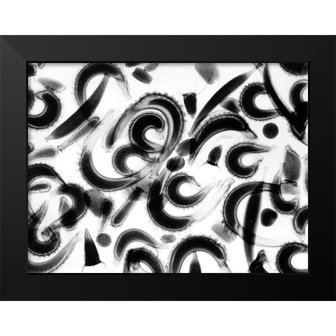 Ocean Hooks Black Modern Wood Framed Art Print by Koetsier, Albert