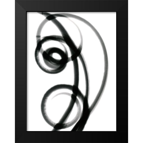 Twirling Fingers Black Modern Wood Framed Art Print by Koetsier, Albert