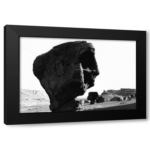 Lonely Skull Black Modern Wood Framed Art Print with Double Matting by Koetsier, Albert