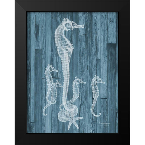 Seahorse Wood Black Modern Wood Framed Art Print by Koetsier, Albert