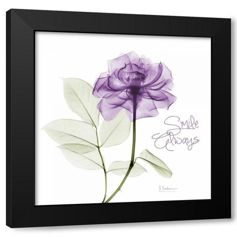 Smile Always Purple Black Modern Wood Framed Art Print with Double Matting by Koetsier, Albert