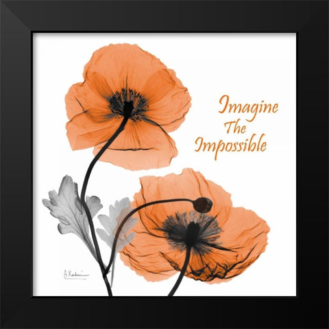 Iceland Poppy Quote Black Modern Wood Framed Art Print by Koetsier, Albert