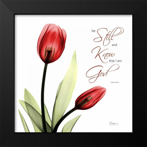 Be Still Tulip C64 Black Modern Wood Framed Art Print by Koetsier, Albert