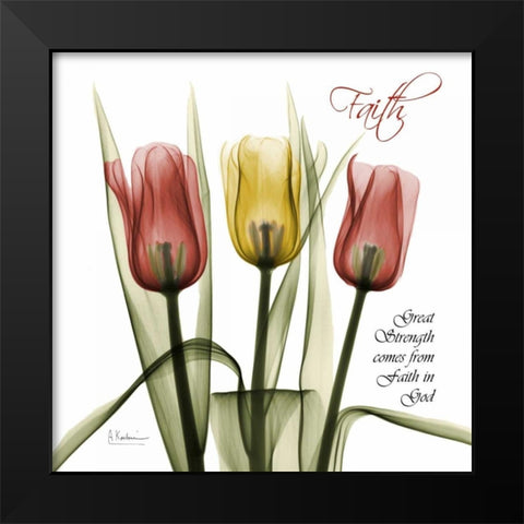 Faith Tulips Black Modern Wood Framed Art Print by Koetsier, Albert