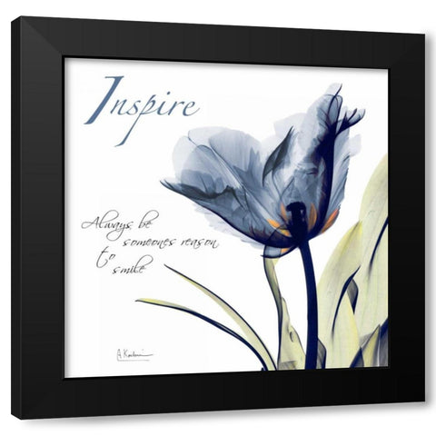 Tulip Inspire Black Modern Wood Framed Art Print with Double Matting by Koetsier, Albert