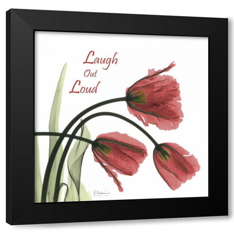 Out Loud Tulips L83 Black Modern Wood Framed Art Print with Double Matting by Koetsier, Albert