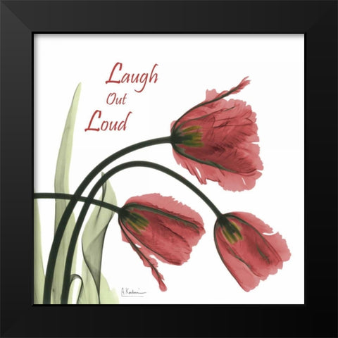 Out Loud Tulips L83 Black Modern Wood Framed Art Print by Koetsier, Albert