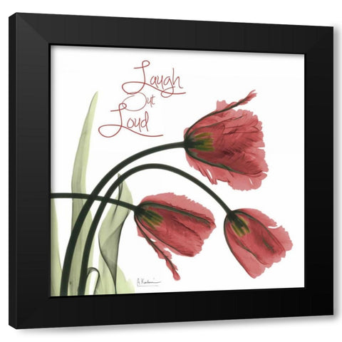 Laugh Out Loud Tulips L83 Black Modern Wood Framed Art Print by Koetsier, Albert