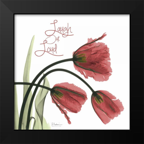 Laugh Out Loud Tulips L83 Black Modern Wood Framed Art Print by Koetsier, Albert