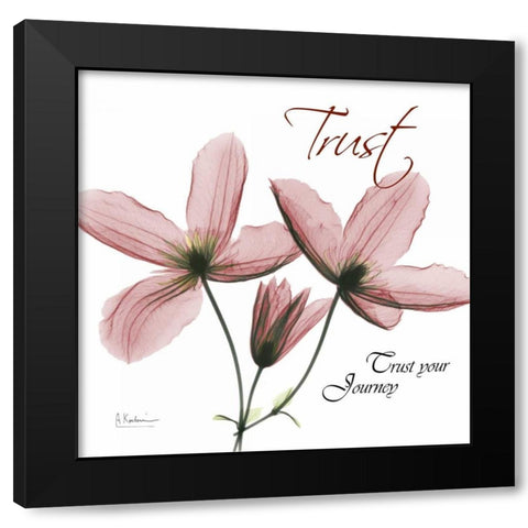 Journey Clematis Black Modern Wood Framed Art Print by Koetsier, Albert