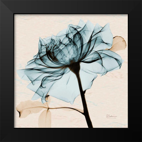 Teal Rose 2 Black Modern Wood Framed Art Print by Koetsier, Albert