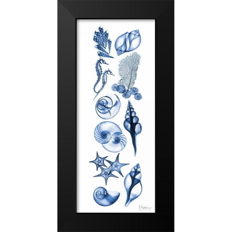 Sealife Blue Black Modern Wood Framed Art Print by Koetsier, Albert