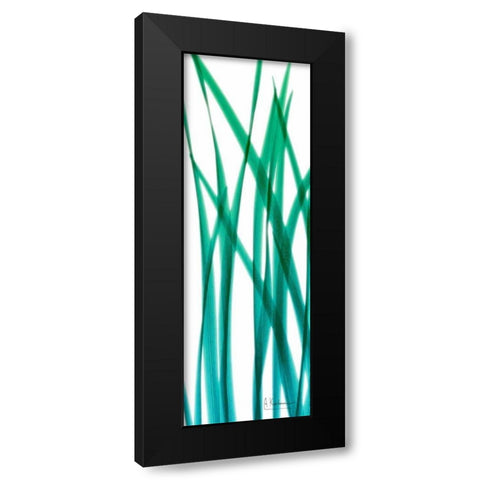 Snow Drop Flowing Blue Green Black Modern Wood Framed Art Print with Double Matting by Koetsier, Albert