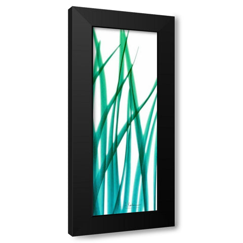 Snow Drop Flowing Blue Green 2 Black Modern Wood Framed Art Print with Double Matting by Koetsier, Albert