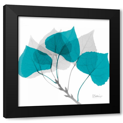 Aspen Teal E143 Black Modern Wood Framed Art Print with Double Matting by Koetsier, Albert